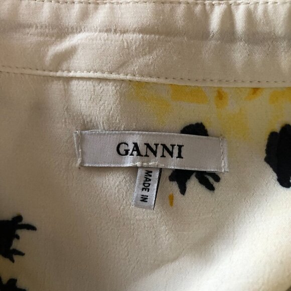 GANNI Floral Print Long Sleeve Blouse size 36 - Picture 5 of 8